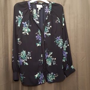Ava & Viv Blue Floral Blouse